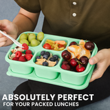 Bugucat Lunch Box 1300ML, Bento Box with 5 Compartments and Spoon, Kids Adult Food Container Lunch Containers for School Work and Travel, Microwave & Dishwasher Safe, BPA Free