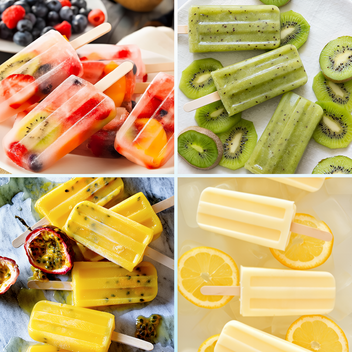 Silicone Ice Moulds, 10 Ice Lolly Moulds, Reusable Popsicle Moulds, BPA-Fre
