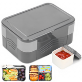 Lunch Box 1550 ML, Double Stackable Bento Box Container Meal Prep Containe With Cutlery