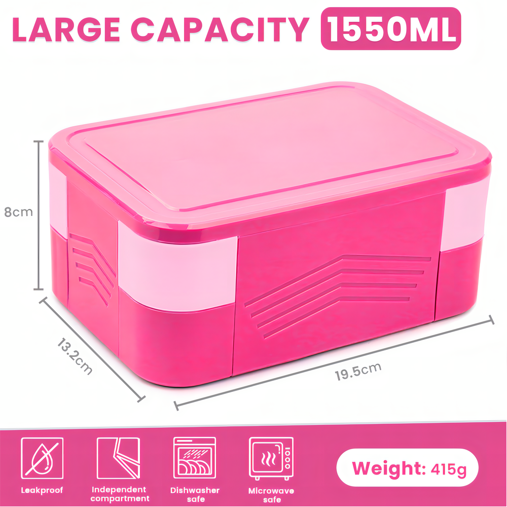 Portable Bento Box Microwave Safe Plastic BPA Free Lunch Box With