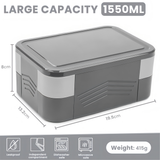 Lunch Box 1550 ML, Double Stackable Bento Box Container Meal Prep Containe With Cutlery