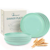 Bugucat Plates 8 PCS,Picnic Plates Lightweight Dishes Plates Sets,Plastic Plates Set Unbreakable and Reusable,Dessert Plates For Picnic Home,Dinner Plates Microwave and Dishwasher Safe