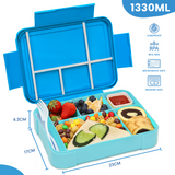 Fiambrera Bugucat 1330ML, fiambrera bento box fiambrera hermética antigoteo con 5 compartimentos y juego de cubiertos, fiambrera fiambrera fiambrera para microondas lavavajillas, fiambrera para adultos niños