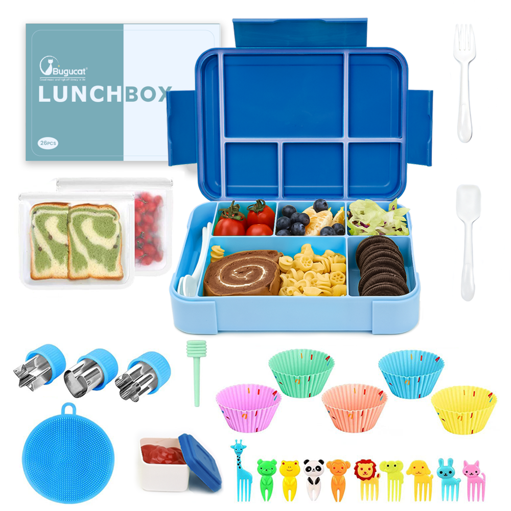 Lunch Box 2400ML, Bento Box Leak-Proof Dishwasher Microwave Safe