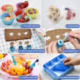 Bugucat Lunch Box 1330ML 26 PCS, Leak-Proof Bento Box with 6 Compartments and Cutlery,Lunch Containers for Kids Adult Food Storage Container with Leak-Proof Silicone Ring Suitable for Microwave