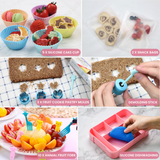 Bugucat Lunch Box 1330ML 26 PCS, Leak-Proof Bento Box with 6 Compartments and Cutlery,Lunch Containers for Kids Adult Food Storage Container with Leak-Proof Silicone Ring Suitable for Microwave