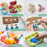 Bugucat Lunch Box 1330ML 26 PCS, Leak-Proof Bento Box with 6 Compartments and Cutlery,Lunch Containers for Kids Adult Food Storage Container with Leak-Proof Silicone Ring Suitable for Microwave