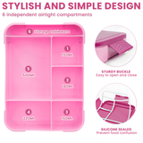 Bugucat Lunch Box 1330ML 26 PCS, Leak-Proof Bento Box with 6 Compartments and Cutlery,Lunch Containers for Kids Adult Food Storage Container with Leak-Proof Silicone Ring Suitable for Microwave
