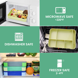 Lunch Box 1330ML 26 PCS,Bento Box Leak-Proof Dishwasher Microwave Safe BPA-Free