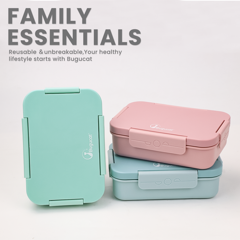 Bento Lunch Box for Adults Kids 5 Compartments, Reusable Leak