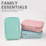 Bugucat Bento Lunch Box 1300ML,Kids Lunch Box Bento Boxes with 4 Compartments Cutlery,Leak-Proof Lunchbox Snack Boxes for Kids Adult,Kids Lunch Box with Compartments for School Kindergarten Office