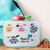 Bugucat Lunch Box Kids 1300ML,Bento Box with 4 Compartments and Spoon, Reusable Food Container Lunch Containers for School Work and Travel Microwave & Dishwasher & Freezer Safe, BPA-Free