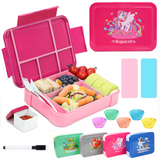 Bugucat Bento Lunch Box 1330ML 12 PCS,Kids Lunch Box Bento Boxes with 6 Compartments Cutlery,Leak Proof Lunchbox Snack Boxes for Kids Adult,Kids Lunch Box with Compartments for Kindergarten
