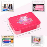 Bugucat Bento Lunch Box 1330ML 12 PCS,Kids Lunch Box Bento Boxes with 6 Compartments Cutlery,Leak Proof Lunchbox Snack Boxes for Kids Adult,Kids Lunch Box with Compartments for Kindergarten