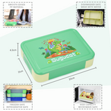 Bugucat Bento Lunch Box 1330ML 12 PCS,Kids Lunch Box Bento Boxes with 6 Compartments Cutlery,Leak Proof Lunchbox Snack Boxes for Kids Adult,Kids Lunch Box with Compartments for Kindergarten