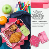 Bugucat Bento Lunch Box 1330ML 12 PCS,Kids Lunch Box Bento Boxes with 6 Compartments Cutlery,Leak Proof Lunchbox Snack Boxes for Kids Adult,Kids Lunch Box with Compartments for Kindergarten