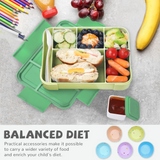 Bugucat Bento Lunch Box 1330ML 12 PCS,Kids Lunch Box Bento Boxes with 6 Compartments Cutlery,Leak Proof Lunchbox Snack Boxes for Kids Adult,Kids Lunch Box with Compartments for Kindergarten