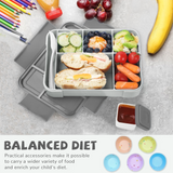 Bugucat Bento Lunch Box 1330ML 12 PCS,Kids Lunch Box Bento Boxes with 6 Compartments Cutlery,Leak Proof Lunchbox Snack Boxes for Kids Adult,Kids Lunch Box with Compartments for Kindergarten