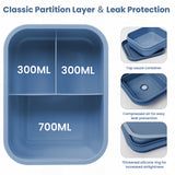 Bento Box 1300ML - 2 Layer Compartments Leak Proof Lunch Container with Cutlery for Adults and Kids