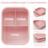 Bento Box 1300ML - 2 Layer Compartments Leak Proof Lunch Container with Cutlery for Adults and Kids