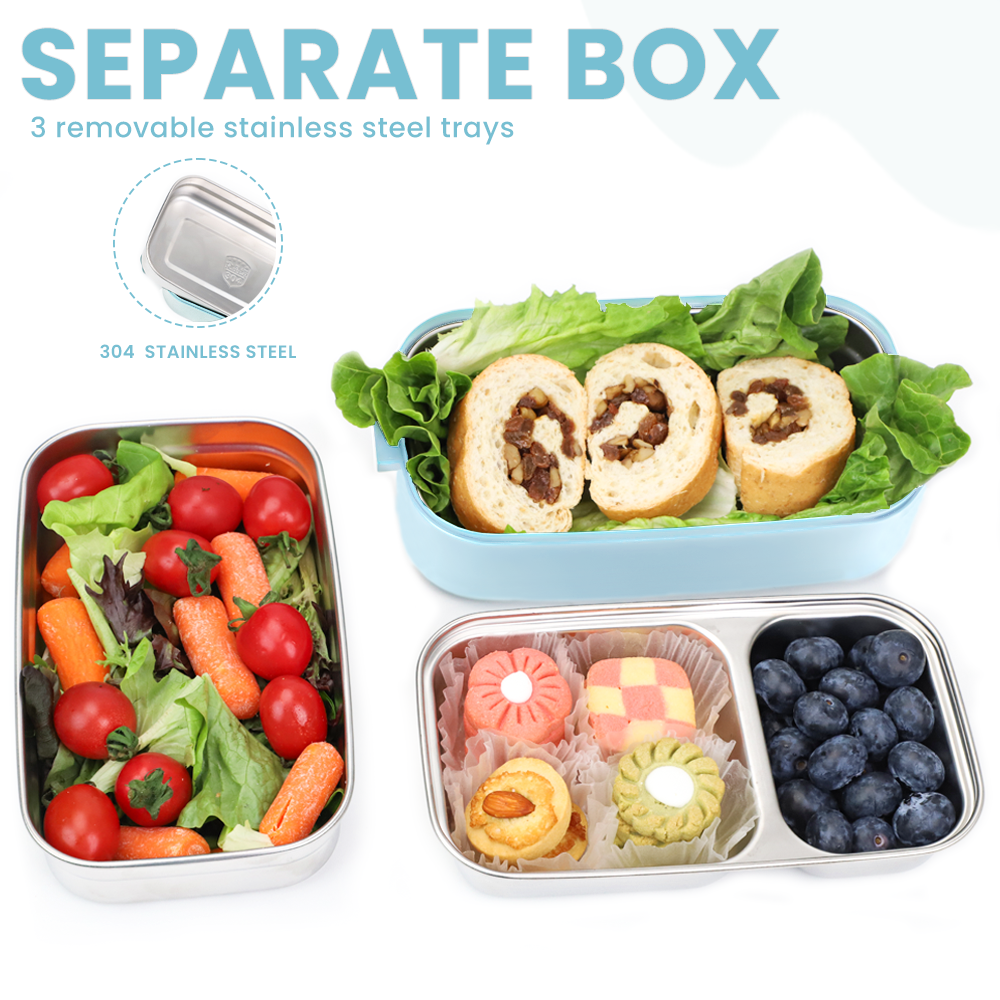 Lunch Box 304 Stainless Steel  1700ML,Bento Box Leak-Proof Dishwasher Microwave Safe