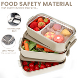 Bugucat Edelstahl-Lunchbox 1700 ml, 3-in-1 auslaufsichere Bento-Box-Lunchbehälter mit 3 Fächern für Besteck, Lunchbehälter für Kinder und Erwachsene, mikrowellen- und spülmaschinenfester Lebensmittelaufbewahrungsbehälter