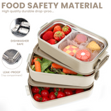 Bugucat Stainless Steel Lunch Box 1700ML,3 in 1 Leak-Proof Bento Box Lunch Containers with 3 Compartments Cutlery,Lunch Containers for Kids Adult,Microwave and Dishwasher Safe Food Storage Container