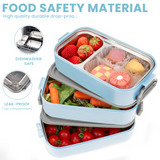 Bugucat Stainless Steel Lunch Box 1700ML,3 in 1 Leak-Proof Bento Box Lunch Containers with 3 Compartments Cutlery,Lunch Containers for Kids Adult,Microwave and Dishwasher Safe Food Storage Container