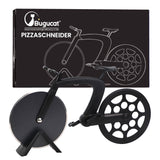 Bugucat Fahrrad-Pizzaschneider, Pizzaradschneider, stark, solide, scharf, Pizzamesser, tolle Idee für Radfahrer, Pizzaliebhaber, Pizzazubehör mit Edelstahl, antihaftbeschichtete Fahrrad-Schneidräder