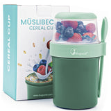 Cereal Cup,Yogurt Cups Milk Jar, Leak-Proof Breakfast Container Yoghurt Pot