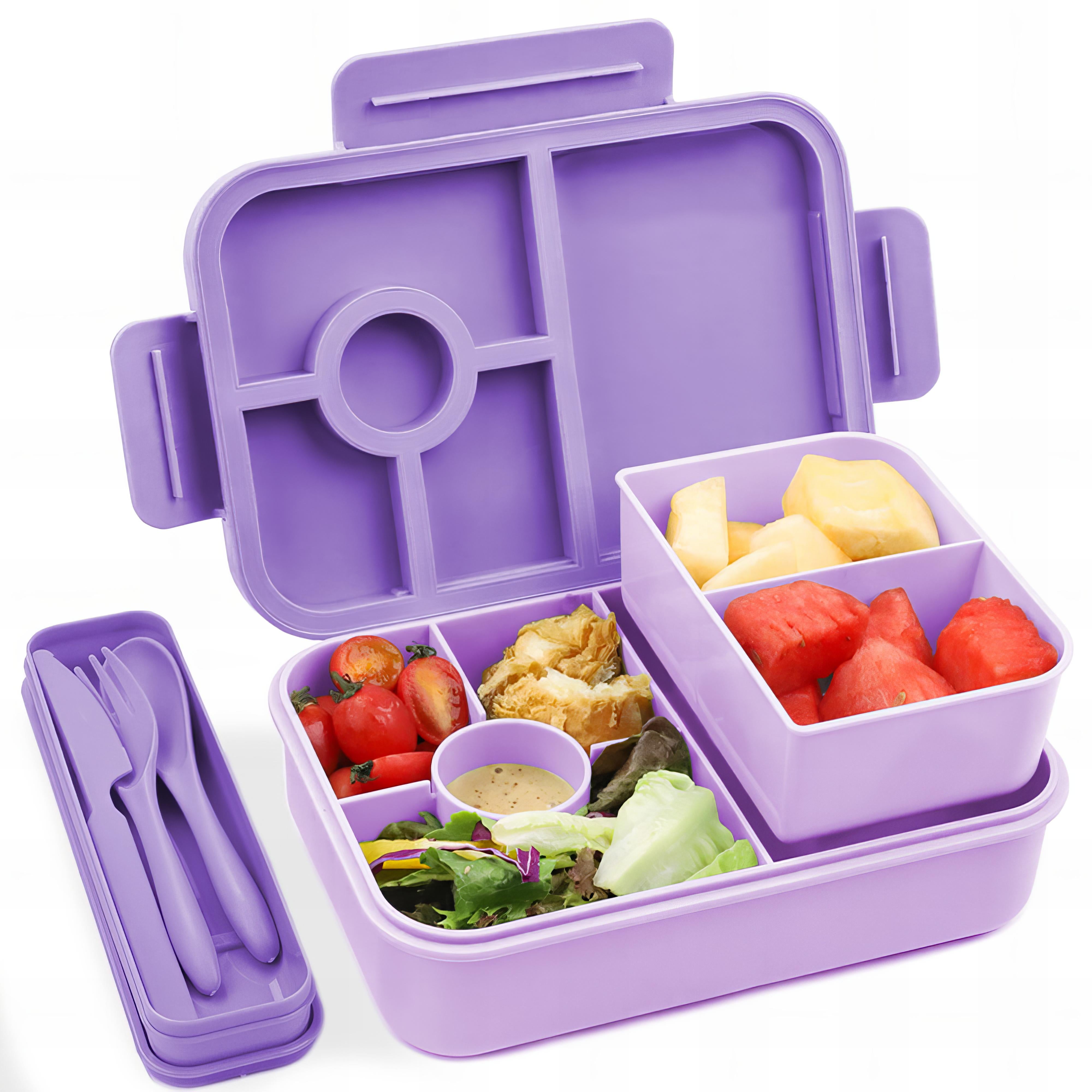 Lunch Box 1300ML,Kids Lunch Box Bento Boxes with 4 Compartments Cutlery,Leak-Proof
