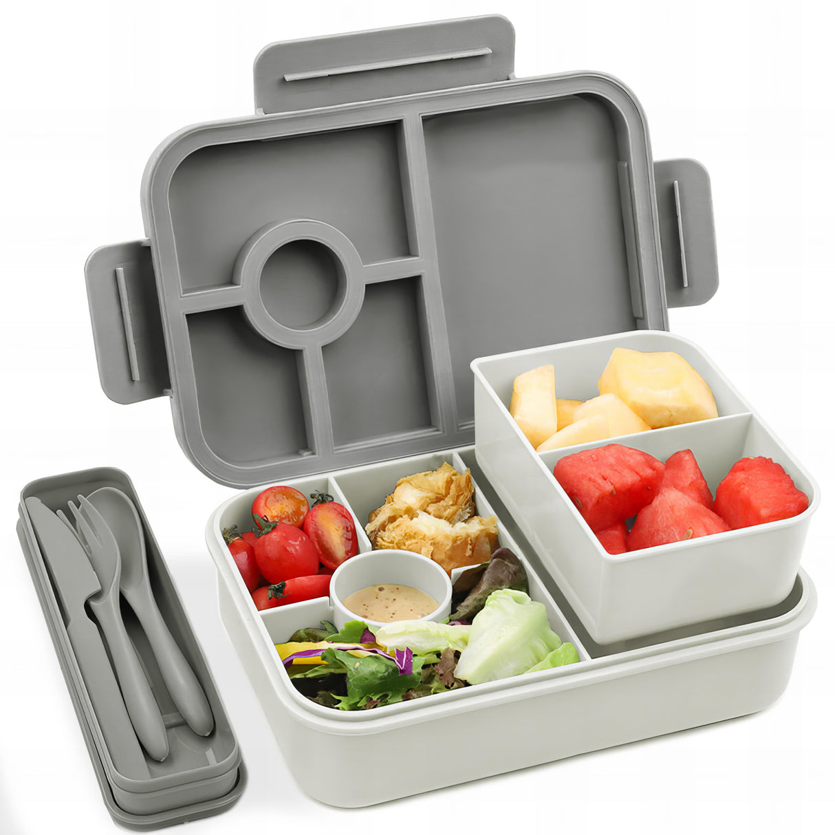 Lunch Box 1300ML,Kids Lunch Box Bento Boxes with 4 Compartments Cutlery,Leak-Proof