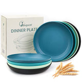 Bugucat Plates 8 PCS,Picnic Plates Lightweight Dishes Plates Sets,Plastic Plates Set Unbreakable and Reusable,Dessert Plates For Picnic Home,Dinner Plates Microwave and Dishwasher Safe