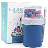 Cereal Cup,Yogurt Cups Milk Jar, Leak-Proof Breakfast Container Yoghurt Pot