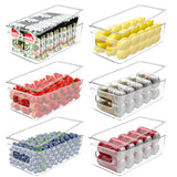 Bugucat Fridge Organisers 6 Packs, Fridge Storage Organiser Kitchen Clear Storage Organiser Stackable, Refrigerator Organiser Bins Storage Container Box for Freezer, Kitchen, Cabinets, Pantry