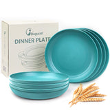 Bugucat Plates 8 PCS,Picnic Plates Lightweight Dishes Plates Sets,Plastic Plates Set Unbreakable and Reusable,Dessert Plates For Picnic Home,Dinner Plates Microwave and Dishwasher Safe