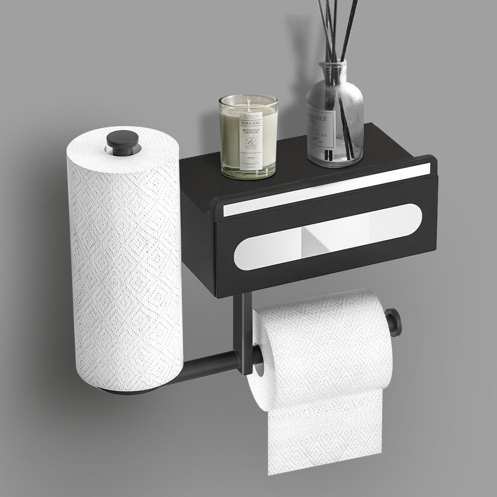 Bugucat Toilettenpapierhalter, selbstklebender Toilettenpapierhalter zur Wandmontage mit spülbarem Tücherspender, Edelstahl-Wandmontage für Toilette, Badezimmer, Küchenzubehör, zwei Installationsmöglichkeiten