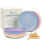 Bugucat Plates 8 PCS,Picnic Plates Lightweight Dishes Plates Sets,Plastic Plates Set Unbreakable and Reusable,Dessert Plates For Picnic Home,Dinner Plates Microwave and Dishwasher Safe