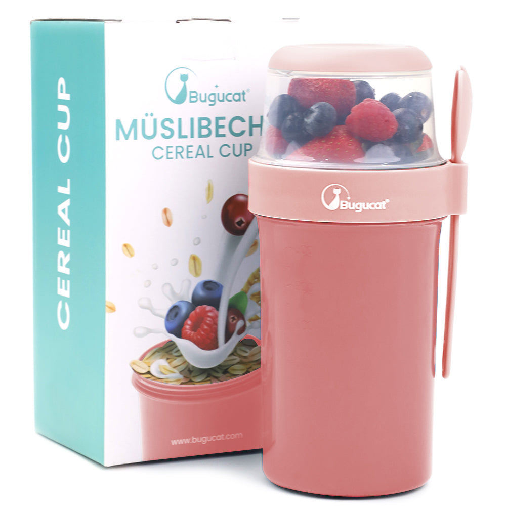 Cereal Cup,Yogurt Cups Milk Jar, Leak-Proof Breakfast Container Yoghurt Pot