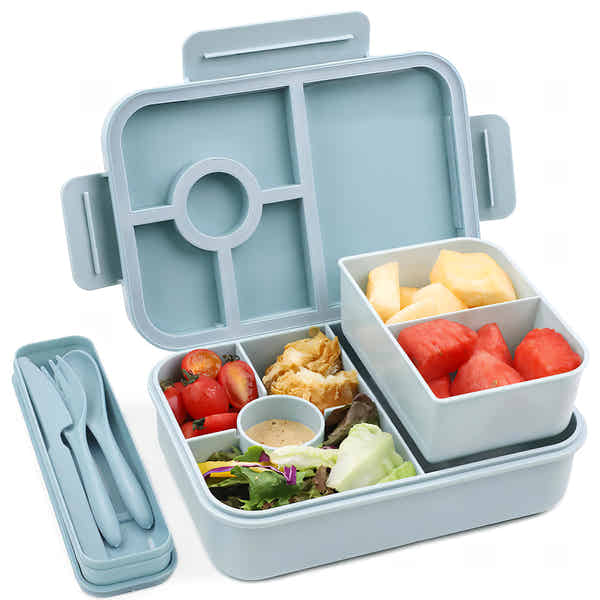 Romon Bento-Box 1700 Ml – 4 Fächer, Auslaufsicher, BPA-frei, Isolierte Flasche, Für Kinder & Erwachsene
