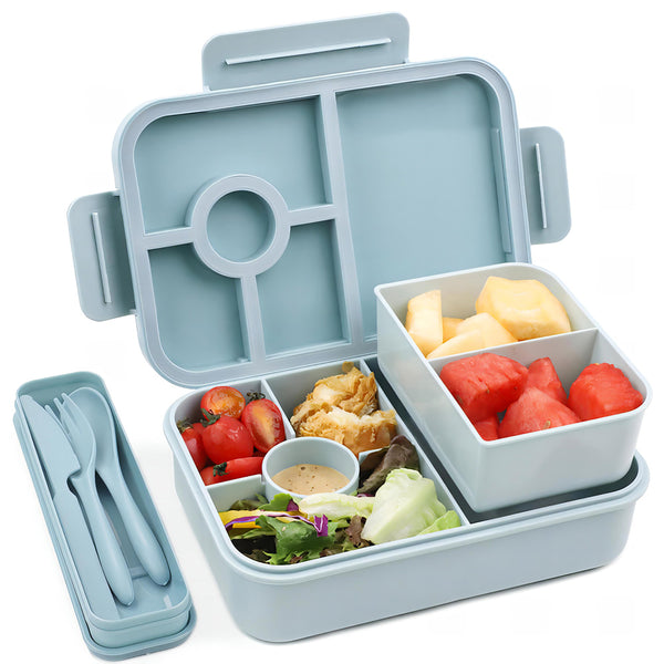 Bento Box, Lunch Box Kids, 1300ml Bento Box Adult Lunch Box con 4 scomparti  e cibo Picks Tazze per torte, contenitori per pranzo per adulti / bambini /  bambini, Lea