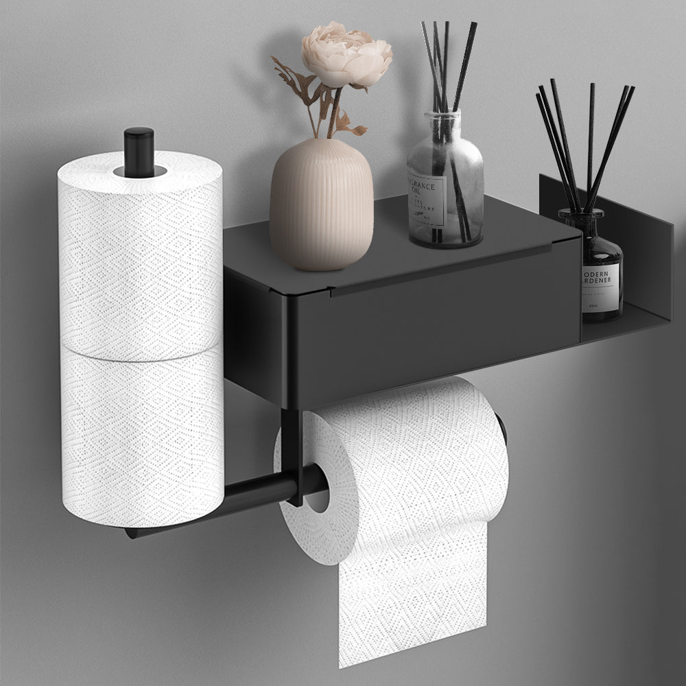 Soporte adhesivo de acero inoxidable para papel higiénico, portarrollos de  papel de montaje en pared para baño y cocina, sin perforación - AliExpress