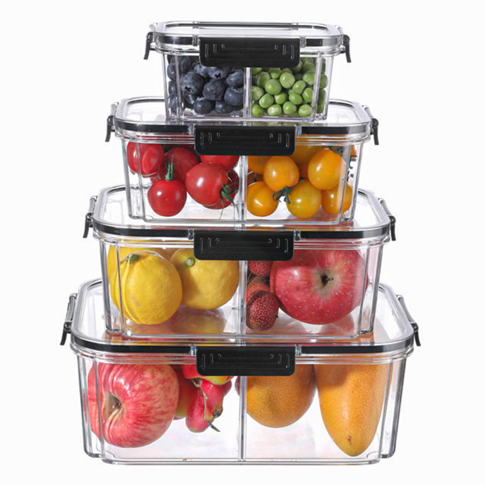 Food Storage Containers, Plastic Food Containers Set, Stackable Storage Boxes Reusable