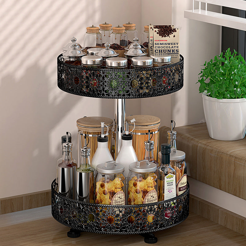 Bugucat 360° Rotating Spice Rack, 2 Tier Turntable Spice Rack Cupboard Organizer,Lazy Susan Spice Rack Organizer Turntable,Kitchen Spice Holder,Revolving Condiment Holder For Kitchen Pantry Bathroom