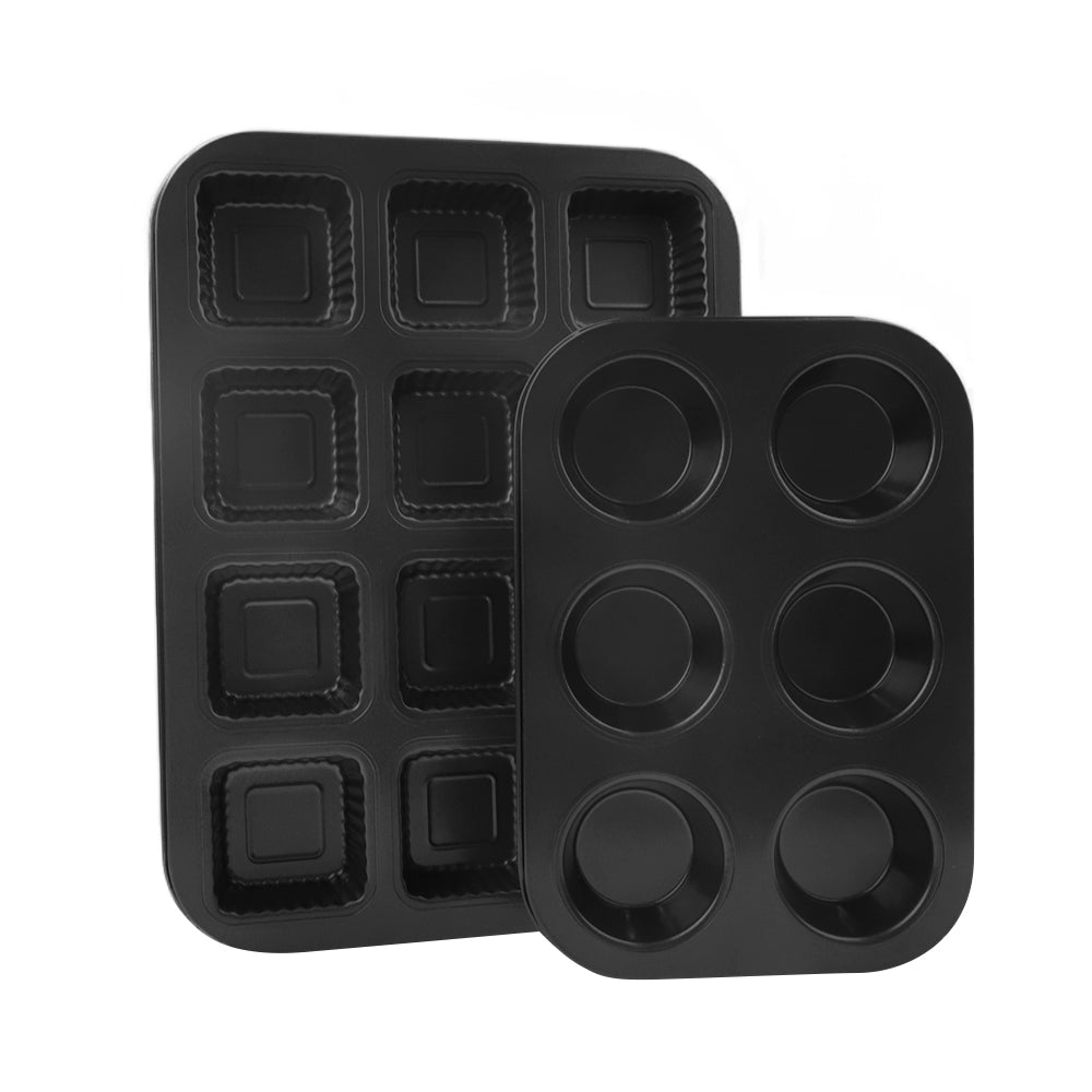 Muffin Trays 2 Pcs with Non-Stick Coating Yorkshire Pudding Tray
