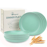 Bugucat Plates 8 PCS,Picnic Plates Lightweight Dishes Plates Sets,Plastic Plates Set Unbreakable and Reusable,Dessert Plates For Picnic Home,Dinner Plates Microwave and Dishwasher Safe