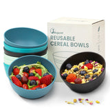 Bugucat Bowl Cereal Bowls Set de 8 760ML, Soup Bowl Postre Bowls Reutilizable, Cereal Bowl Plástico Inastillable para Niños Adultos, Ensaladera Bowl Set para Ramen Cereal Sopa