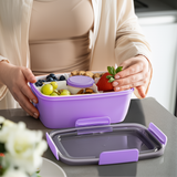 Bugucat Bento Box 2000ML, Lunch Box Salad Lunch Container to Go with 4 Compartment Tray