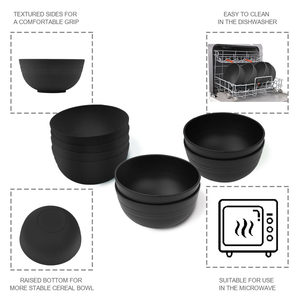 Cereal Bowls 8 pcs 760ML, Unbreakable Soup Bowls Dishwasher and Microwave Safe