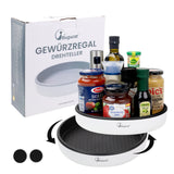 Bugucat 2 Stück Drehteller 25 CM,360° Gewürzregal Kunststoff Drehteller Organizer,Drehbar Gewürzregalfür Kühlschrank Küche Bad,Küchenregal Gewürzhalter Drehbarer für Gewürze Öl Zutaten Gläser Kochen
